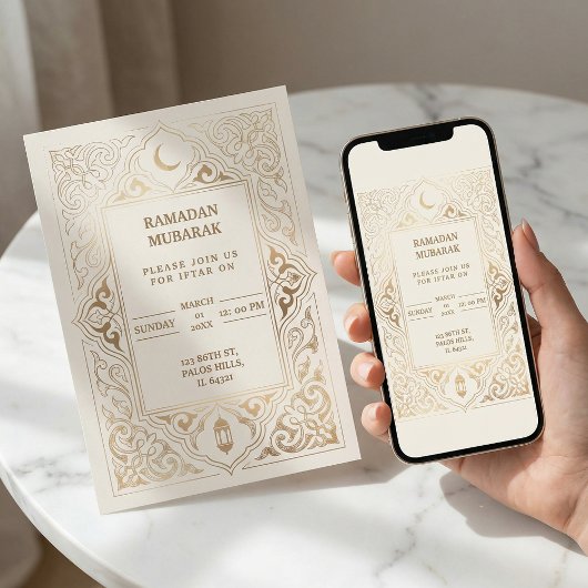 Ramadan Iftar in Luxe Goud Kaart