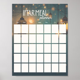 Ramadan Iftar Meal Planner (printable) Poster