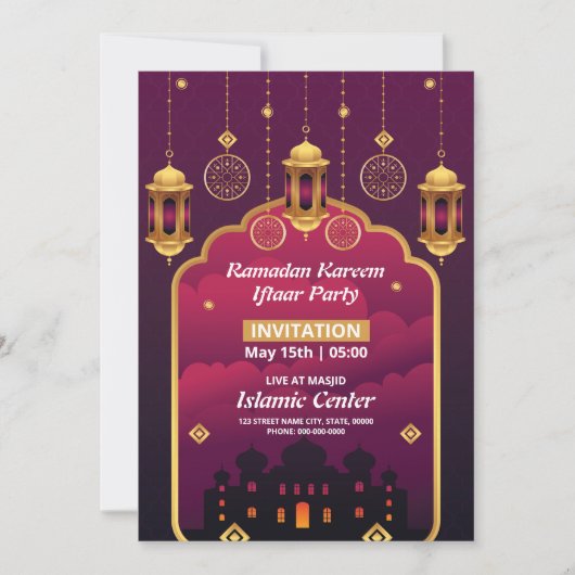 Ramadan Iftar Party Invitation Flyer Sjabloon Kaart (Voorkant)