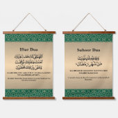 Ramadan Iftar & Suhoor Dua Gouden Islamitisch Patr Hangend Wandkleed (Dubbel)