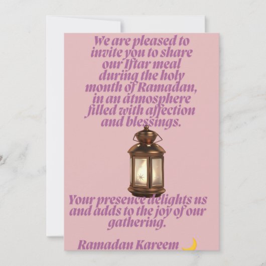 Ramadan Iftar uitnodiging Elegant Halve Maan Ontwe (Voorkant)