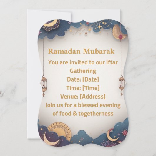 Ramadan Iftar Uitnodiging | Elegante Islamitische (Voorkant)