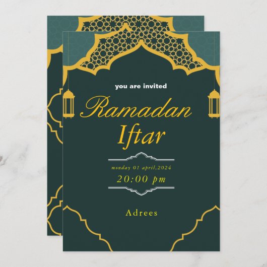 Ramadan Iftar Uitnodiging ,Iftar Uitnodiging Ramad (Voorkant / Achterkant)