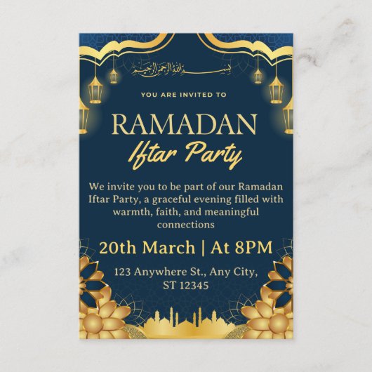 Ramadan Iftar uitnodigingskaart Kaart (Voorkant)