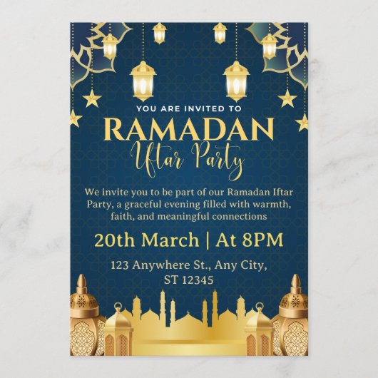 Ramadan Iftar uitnodigingskaart Kaart (Voorkant)