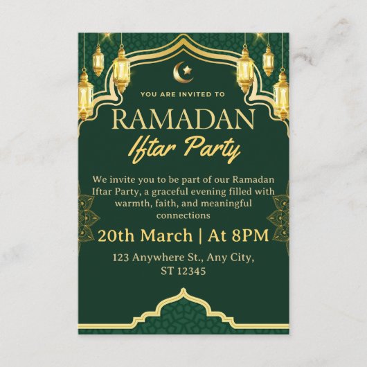 Ramadan Iftar Uitnodigingskaart Kaart (Voorkant)