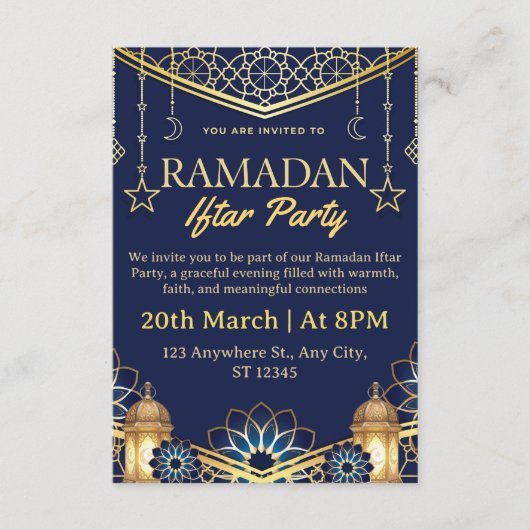 Ramadan Iftar uitnodigingskaart Kaart (Voorkant)