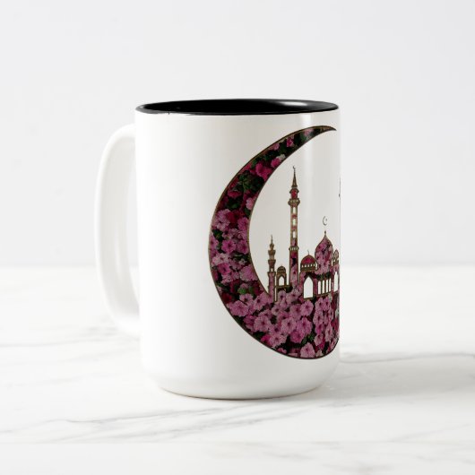 ramadan in de fastmodus op tweekleurige koffiemok (Voorkant links)