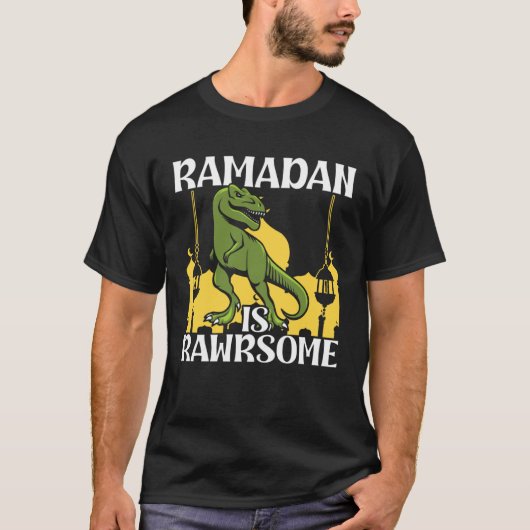 Ramadan Is Rawrsome Dinosaur Vintage Mubarak T-shirt (Voorkant)