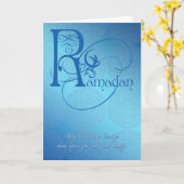 ramadan kaartblauw kaart (Gele Bloem)