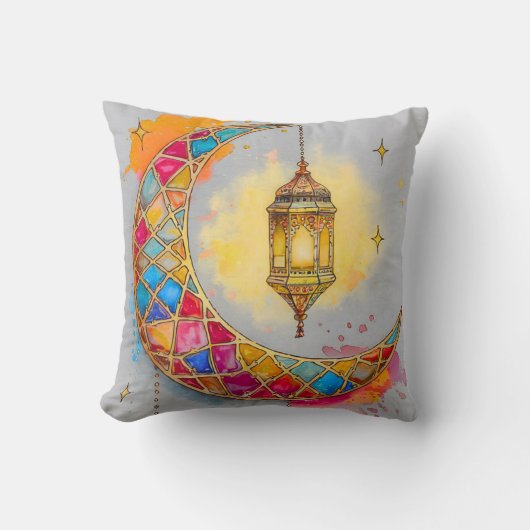 Ramadan Kareem 2026 Kleurrijke Kussen  (Voorkant)