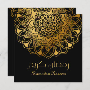 Ramadan Kareem abstract bloemgoud motief Bedankkaart