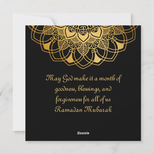Ramadan Kareem abstract bloemgoud motief Feestdagenkaart (Achterkant)