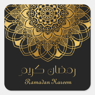 Ramadan Kareem abstract bloemgoud motief Vierkante Sticker