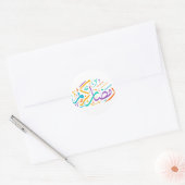 Ramadan Kareem Arabisch heldere kleurrijke kalligr Ronde Sticker (Envelop)