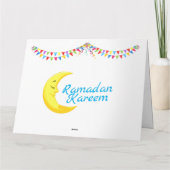 Ramadan Kareem blauw Wenskaart met lantaarn Bedankkaart (Achterkant)