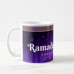Ramadan Kareem Blauw Wit vieren Koffiemok