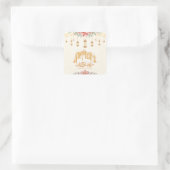 Ramadan Kareem Bloemen Waterverf Lantaarns Vierkante Sticker (Tas)