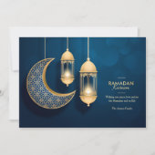 Ramadan Kareem Blue en Gold Kaart (Voorkant)