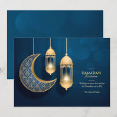 Ramadan Kareem Blue en Gold Kaart (Voorkant / Achterkant)