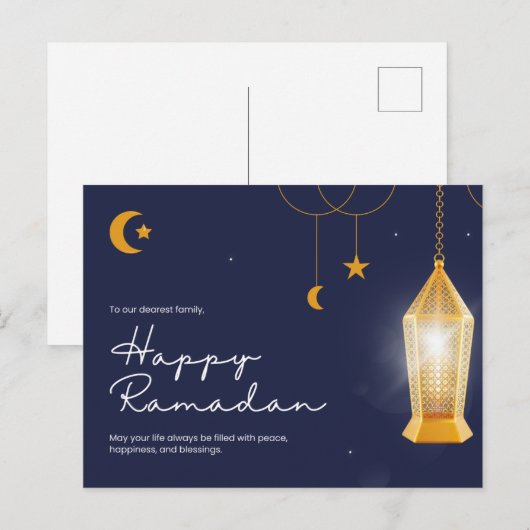 Ramadan Kareem Blue Feestdagenkaart (Voorkant / Achterkant)