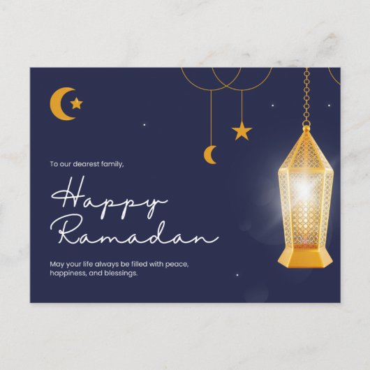 Ramadan Kareem Blue Feestdagenkaart (Voorkant)
