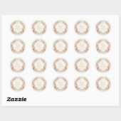 Ramadan Kareem Blush Bloemige Lantaarn Ronde Sticker (Vel)