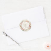 Ramadan Kareem Blush Bloemige Lantaarn Ronde Sticker (Envelop)