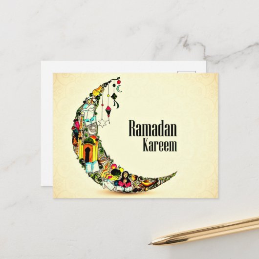 Ramadan Kareem Briefkaart (Voorkant / Achterkant in situ)
