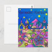 Ramadan Kareem briefkaart kleurrijk (Voorkant / Achterkant)