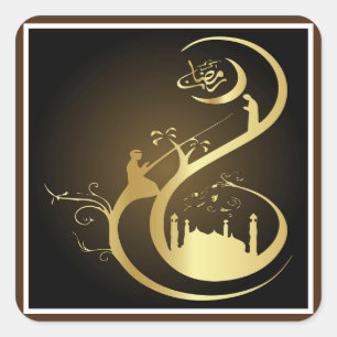 Ramadan Kareem Calligrafie Vierkante Sticker