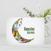 Ramadan Kareem Colorful Crescent Feestdagenkaart (Staand voorkant)