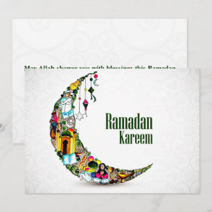 Ramadan Kareem Colorful Crescent Feestdagenkaart