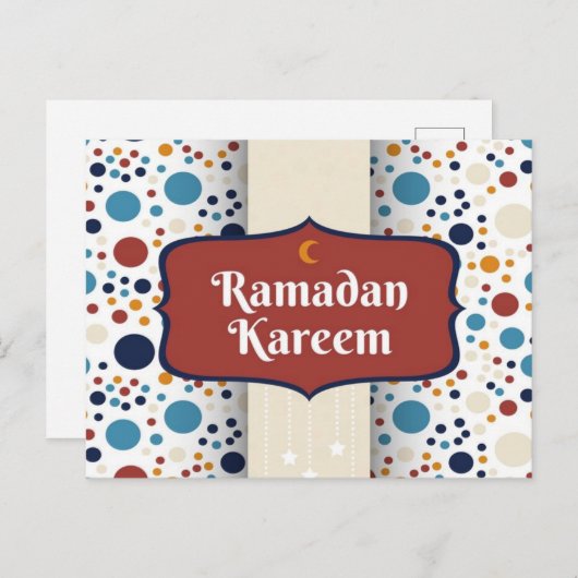 Ramadan Kareem Crescent Briefkaart (Voorkant / Achterkant)