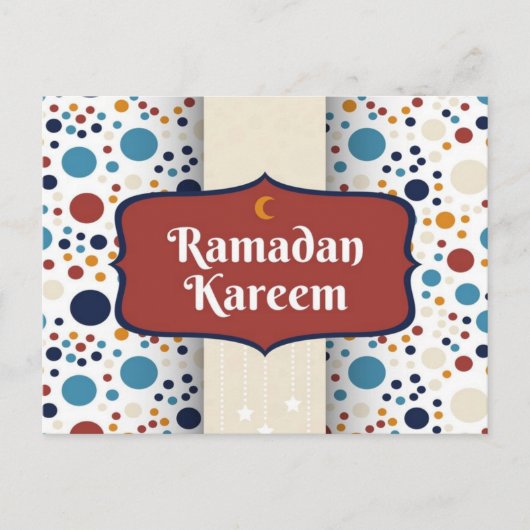 Ramadan Kareem Crescent Briefkaart (Voorkant)