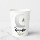 Ramadan Kareem Crescent Design - Islamitische Muba Papieren Bekers (Achterkant)