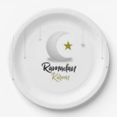 Ramadan Kareem Crescent Design - Islamitische Muba Papieren Bordje (Voorkant)