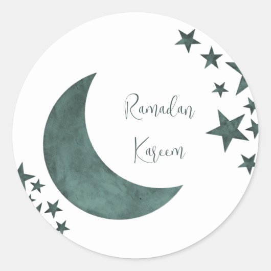 Ramadan Kareem crescent Islam mubarak sterren Post Ronde Sticker (Voorkant)