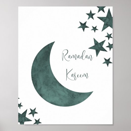 Ramadan Kareem crescent Islam mubarak sterren Poster (Voorkant)