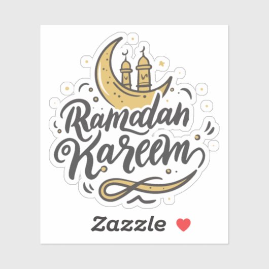 Ramadan Kareem Crescent Moon gezien vasten Sticker (Vel)