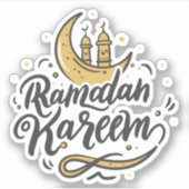 Ramadan Kareem Crescent Moon gezien vasten Sticker (Voorkant)