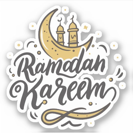 Ramadan Kareem Crescent Moon gezien vasten Sticker (Voorkant)
