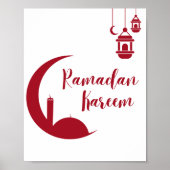 Ramadan Kareem Crescent Moon & Lantern Wall Print (Voorkant)