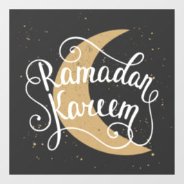 Ramadan Kareem Cute Black White Raamsticker