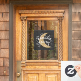 Ramadan Kareem Cute Black White Raamsticker