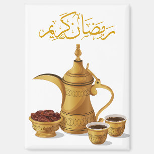 Ramadan Kareem Dallah Koffie & Dadels Kunstwerk Magneet