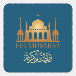 Ramadan Kareem Eid Moebarak Moskee Eid Vierkante Sticker