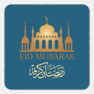 Ramadan Kareem Eid Moebarak Moskee Eid Vierkante Sticker
