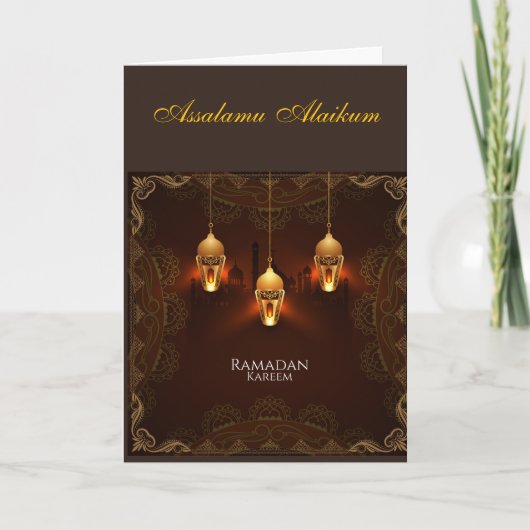 Ramadan Kareem & Eid Mubarak aangepaste groet Kaart (Voorkant)