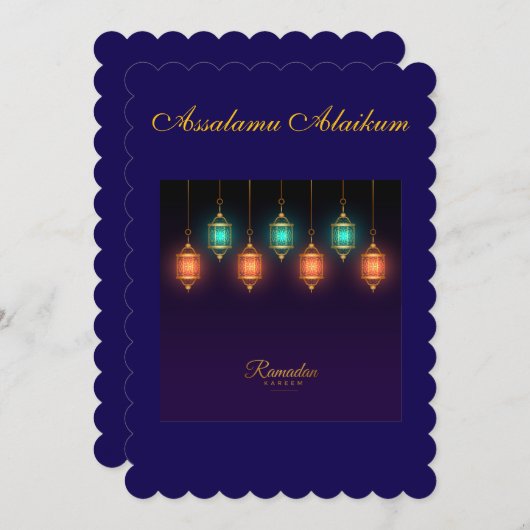 Ramadan Kareem & Eid Mubarak Customized Greeting Feestdagenkaart (Voorkant / Achterkant)